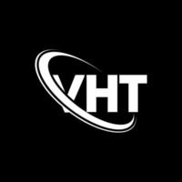 VHT logo. VHT letter. VHT letter logo design. Initials VHT logo linked with circle and uppercase monogram logo. VHT typography for technology, business and real estate brand. vector