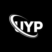 logotipo de uip. uip carta. diseño del logotipo de la letra uyp. logotipo de las iniciales uyp vinculado con el círculo y el logotipo del monograma en mayúsculas. tipografía uyp para tecnología, negocios y marca inmobiliaria. vector