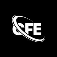 logotipo de cfe. carta cfe. diseño del logotipo de la letra cfe. Iniciales logo cfe enlazado con círculo y logo monograma en mayúsculas. tipografía cfe para marca tecnológica, comercial e inmobiliaria. vector