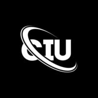 logotipo de ciu. carta ciu. diseño del logotipo de la letra ciu. logotipo de ciu de iniciales vinculado con círculo y logotipo de monograma en mayúsculas. tipografía ciu para tecnología, negocios y marca inmobiliaria. vector