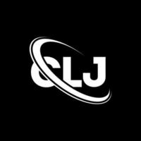 logotipo de cj. carta clj. diseño del logotipo de la letra clj. logotipo de las iniciales clj vinculado con el círculo y el logotipo del monograma en mayúsculas. tipografía clj para tecnología, negocios y marca inmobiliaria. vector