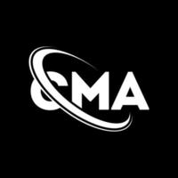 CMA logo. CMA letter. CMA letter logo design. Initials CMA logo linked with circle and uppercase monogram logo. CMA typography for technology, business and real estate brand. vector