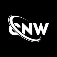 CNW logo. CNW letter. CNW letter logo design. Initials CNW logo linked with circle and uppercase monogram logo. CNW typography for technology, business and real estate brand. vector