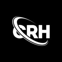 logotipo crh. carta crh. diseño del logotipo de la letra crh. logotipo de iniciales crh vinculado con círculo y logotipo de monograma en mayúsculas. tipografía crh para tecnología, negocios y marca inmobiliaria. vector