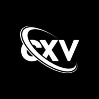 logotipo cxv. carta cxv. diseño del logotipo de la letra cxv. logotipo de iniciales cxv vinculado con círculo y logotipo de monograma en mayúsculas. tipografía cxv para tecnología, negocios y marca inmobiliaria. vector