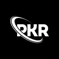 logotipo de pkr. letra pkr. diseño del logotipo de la letra pkr. Logotipo de iniciales pkr vinculado con círculo y logotipo de monograma en mayúsculas. tipografía pkr para tecnología, negocios y marca inmobiliaria. vector