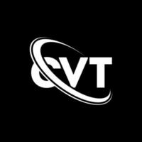 logotipo de CVT. carta cvt. diseño de logotipo de letra cvt. logotipo cvt de iniciales vinculado con círculo y logotipo de monograma en mayúsculas. tipografía cvt para tecnología, negocios y marca inmobiliaria. vector