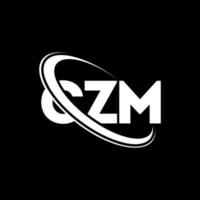 logotipo de czm. letra czm. diseño de logotipo de letra czm. logotipo de iniciales czm vinculado con círculo y logotipo de monograma en mayúsculas. tipografía czm para tecnología, negocios y marca inmobiliaria. vector