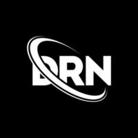 logotipo drn. letra drn. diseño del logotipo de la letra drn. logotipo de iniciales drn vinculado con círculo y logotipo de monograma en mayúsculas. tipografía drn para tecnología, negocios y marca inmobiliaria. vector