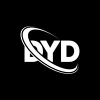 logotipo de DyD. carta dyd. diseño del logotipo de la letra dyd. logotipo de las iniciales dyd vinculado con un círculo y un logotipo de monograma en mayúsculas. tipografía dyd para tecnología, negocios y marca inmobiliaria. vector