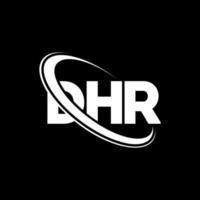 DHR logo. DHR letter. DHR letter logo design. Initials DHR logo linked with circle and uppercase monogram logo. DHR typography for technology, business and real estate brand. vector