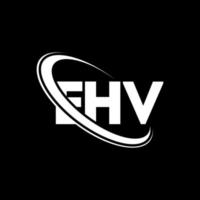 logotipo de ehv. eh letra. diseño del logotipo de la letra ehv. logotipo de iniciales ehv vinculado con círculo y logotipo de monograma en mayúsculas. tipografía ehv para tecnología, negocios y marca inmobiliaria. vector