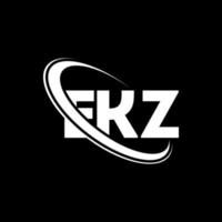EKZ logo. EKZ letter. EKZ letter logo design. Initials EKZ logo linked with circle and uppercase monogram logo. EKZ typography for technology, business and real estate brand. vector