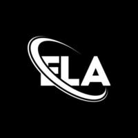 ELA logo. ELA letter. ELA letter logo design. Initials ELA logo linked with circle and uppercase monogram logo. ELA typography for technology, business and real estate brand. vector