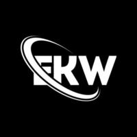 logotipo de ekw. letra ekw. diseño del logotipo de la letra ekw. Logotipo de iniciales ekw vinculado con círculo y logotipo de monograma en mayúsculas. tipografía ekw para tecnología, negocios y marca inmobiliaria. vector