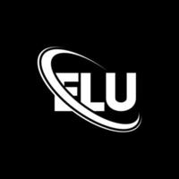 logotipo de elu. letra elu. diseño del logotipo de la letra elu. Iniciales el logotipo de elu vinculado con un círculo y un logotipo de monograma en mayúsculas. tipografía elu para tecnología, negocios y marca inmobiliaria. vector