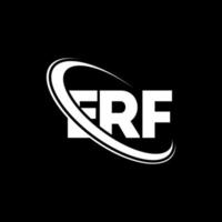 logotipo de ERF. letra erf. diseño del logotipo de la letra erf. logotipo de iniciales erf vinculado con círculo y logotipo de monograma en mayúsculas. tipografía erf para tecnología, negocios y marca inmobiliaria. vector