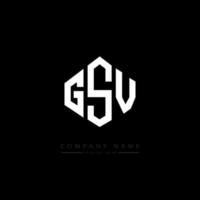 GSV letter logo design with polygon shape. GSV polygon and cube shape logo design. GSV hexagon vector logo template white and black colors. GSV monogram, business and real estate logo.