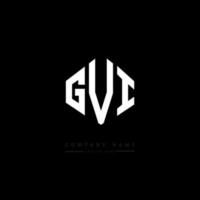 GVI letter logo design with polygon shape. GVI polygon and cube shape logo design. GVI hexagon vector logo template white and black colors. GVI monogram, business and real estate logo.
