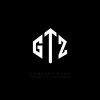 GTZ letter logo design with polygon shape. GTZ polygon and cube shape logo design. GTZ hexagon vector logo template white and black colors. GTZ monogram, business and real estate logo.