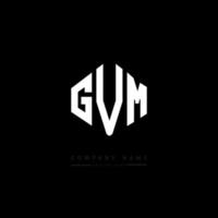 GVM letter logo design with polygon shape. GVM polygon and cube shape logo design. GVM hexagon vector logo template white and black colors. GVM monogram, business and real estate logo.
