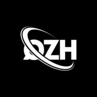 logotipo qzh. qzh carta. diseño del logotipo de la letra qzh. logotipo qzh de las iniciales vinculado con el círculo y el logotipo del monograma en mayúsculas. tipografía qzh para tecnología, negocios y marca inmobiliaria. vector