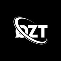 QZT logo. QZT letter. QZT letter logo design. Initials QZT logo linked with circle and uppercase monogram logo. QZT typography for technology, business and real estate brand. vector