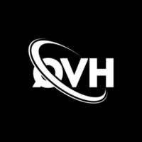 logotipo qvh. letra qvh. diseño del logotipo de la letra qvh. logotipo de las iniciales qvh vinculado con un círculo y un logotipo de monograma en mayúsculas. tipografía qvh para tecnología, negocios y marca inmobiliaria. vector
