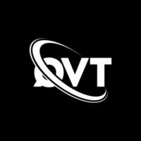 logotipo qvt. letra qvt. diseño del logotipo de la letra qvt. logotipo de qvt iniciales vinculado con círculo y logotipo de monograma en mayúsculas. tipografía qvt para tecnología, negocios y marca inmobiliaria. vector