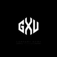 GXU letter logo design with polygon shape. GXU polygon and cube shape logo design. GXU hexagon vector logo template white and black colors. GXU monogram, business and real estate logo.