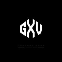 GXV letter logo design with polygon shape. GXV polygon and cube shape logo design. GXV hexagon vector logo template white and black colors. GXV monogram, business and real estate logo.