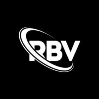 logotipo de rbv. letra rbv. diseño del logotipo de la letra rbv. logotipo de iniciales rbv vinculado con círculo y logotipo de monograma en mayúsculas. tipografía rbv para tecnología, negocios y marca inmobiliaria. vector