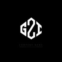 GZI letter logo design with polygon shape. GZI polygon and cube shape logo design. GZI hexagon vector logo template white and black colors. GZI monogram, business and real estate logo.