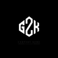 GZK letter logo design with polygon shape. GZK polygon and cube shape logo design. GZK hexagon vector logo template white and black colors. GZK monogram, business and real estate logo.
