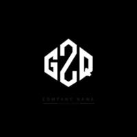 GZQ letter logo design with polygon shape. GZQ polygon and cube shape logo design. GZQ hexagon vector logo template white and black colors. GZQ monogram, business and real estate logo.