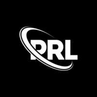 logotipo de prl. carta prl. diseño de logotipo de letra prl. logotipo de iniciales prl vinculado con círculo y logotipo de monograma en mayúsculas. tipografía prl para tecnología, negocios y marca inmobiliaria. vector