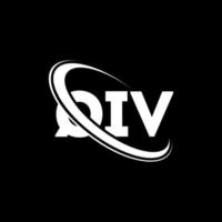 logotipo qv. qv carta. diseño del logotipo de la letra qiv. logotipo de qiv iniciales vinculado con círculo y logotipo de monograma en mayúsculas. tipografía qiv para tecnología, negocios y marca inmobiliaria. vector