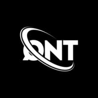 logotipo qnt. carta qnt. diseño del logotipo de la letra qnt. logotipo qnt de iniciales vinculado con círculo y logotipo de monograma en mayúsculas. tipografía qnt para tecnología, negocios y marca inmobiliaria. vector