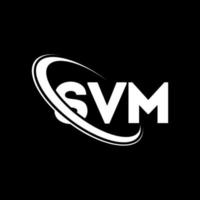 logotipo de svm. letra svm. diseño del logotipo de la letra svm. logotipo de iniciales svm vinculado con círculo y logotipo de monograma en mayúsculas. tipografía svm para tecnología, negocios y marca inmobiliaria. vector