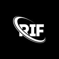 logotipo de rif. letra rif. diseño del logotipo de la letra rif. logotipo de iniciales rif vinculado con círculo y logotipo de monograma en mayúsculas. tipografía rif para tecnología, negocios y marca inmobiliaria. vector