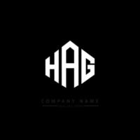 HAG letter logo design with polygon shape. HAG polygon and cube shape logo design. HAG hexagon vector logo template white and black colors. HAG monogram, business and real estate logo.