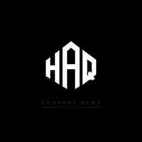 HAQ letter logo design with polygon shape. HAQ polygon and cube shape logo design. HAQ hexagon vector logo template white and black colors. HAQ monogram, business and real estate logo.