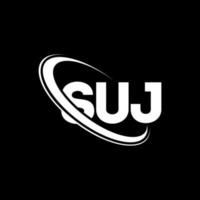 SUJ logo. SUJ letter. SUJ letter logo design. Initials SUJ logo linked with circle and uppercase monogram logo. SUJ typography for technology, business and real estate brand. vector