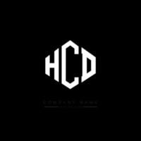 HCD letter logo design with polygon shape. HCD polygon and cube shape logo design. HCD hexagon vector logo template white and black colors. HCD monogram, business and real estate logo.