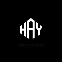 HAY letter logo design with polygon shape. HAY polygon and cube shape logo design. HAY hexagon vector logo template white and black colors. HAY monogram, business and real estate logo.