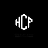 HCF letter logo design with polygon shape. HCF polygon and cube shape logo design. HCF hexagon vector logo template white and black colors. HCF monogram, business and real estate logo.