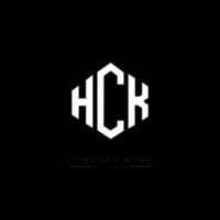 HCK letter logo design with polygon shape. HCK polygon and cube shape logo design. HCK hexagon vector logo template white and black colors. HCK monogram, business and real estate logo.