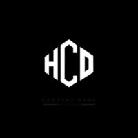 diseño de logotipo de letra hco con forma de polígono. diseño de logotipo en forma de cubo y polígono hco. Plantilla de logotipo de vector hexagonal hco colores blanco y negro. monograma hco, logotipo comercial e inmobiliario.