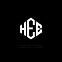 HEE letter logo design with polygon shape. HEE polygon and cube shape logo design. HEE hexagon vector logo template white and black colors. HEE monogram, business and real estate logo.