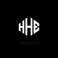 HHE letter logo design with polygon shape. HHE polygon and cube shape logo design. HHE hexagon vector logo template white and black colors. HHE monogram, business and real estate logo.